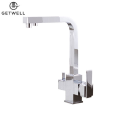 GetWell Square-S két karos, 3 utas Konyhai Csap Víztisztítókhoz Króm színben csaptelep