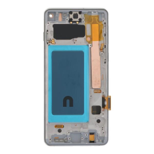 GH82-18835H Samsung Galaxy S10 TFT LCD kijelző érintővel Fehér kerettel, előlap mobiltelefon, tablet alkatrész