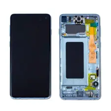  GH82-18835H Samsung Galaxy S10 zöld OEM OLED kijelző érintővel kerettel, előlap mobiltelefon, tablet alkatrész