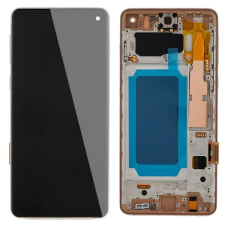  GH82-18850A Samsung Galaxy S10 arany TFT LCD kijelző érintővel kerettel előlap mobiltelefon, tablet alkatrész