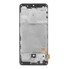  GH82-23019A Samsung Galaxy A41 OLED kijelző érintővel Fekete kerettel, előlap mobiltelefon, tablet alkatrész