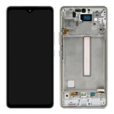 GH82-28025C Samsung Galaxy A53 5G Ezüst OLED kijelző érintővel kerettel előlap mobiltelefon, tablet alkatrész