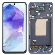  GH82-34223B Samsung Galaxy A55 TFT LCD kijelző érintővel fekete kerettel, előlap mobiltelefon, tablet alkatrész