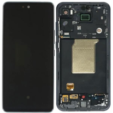  GH82-34307C Samsung Galaxy A55 OLED kijelző érintővel Kék (Navy) kerettel, előlap mobiltelefon, tablet alkatrész