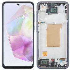  GH82-34308A Samsung Galaxy A35 TFT LCD kijelző érintővel fekete kerettel, előlap mobiltelefon, tablet alkatrész