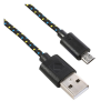 Gigapack Adatkábel és töltő (USB - microUSB, 200cm, szőtt / cipőfűző minta) FEKETE (5996457383566)