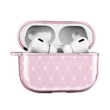 Gigapack Apple AirPods Pro tok (ultravékony, strasszkő, rózsaszín) audió kellék