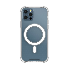 Gigapack Apple iPhone 12 szilikon telefonvédő (mágneses, közepesen ütésálló, MagSafe kompatibilis) átlátszó tok és táska