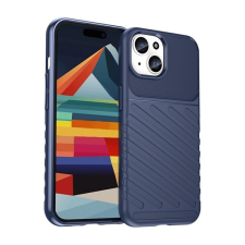 Gigapack Apple iPhone 15 szilikon telefonvédő (közepesen ütésálló, csíkos, dombor minta) sötétkék tok és táska