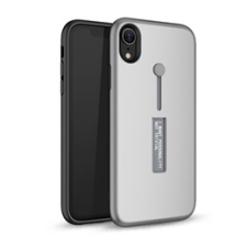 Gigapack Apple iPhone XR műanyag telefonvédő (gumírozott, ujjra húzható szilikon, ezüst) tok és táska