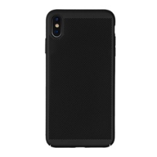 Gigapack Apple iPhone XS Max műanyag telefonvédő (gumírozott, lyukacsos minta, fekete) tok és táska