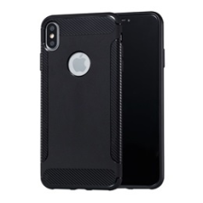 Gigapack Apple iPhone XS Max Szilikon telefonvédő (közepesen ütésálló, karbon minta, logo kivágás, fekete) tok és táska