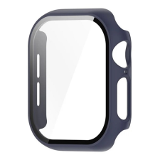 Gigapack Apple Watch Series 10 46mm műanyag keret (bumper, ütésállóság + kijelzővédő üveg) sötétkék okosóra kellék