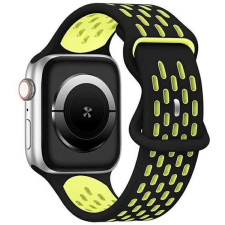 Gigapack Apple Watch Series 9 41mm kicsi szilikon pótszíj fekete-sárga (GP-149558) okosóra kellék