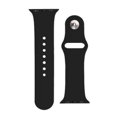 Gigapack Apple Watch Series 9 41mm pótszíj (egyedi méret, szilikon, állítható, fém kapocs) fekete okosóra kellék