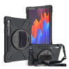 Gigapack Defender műanyag telefonvédő (közepesen ütésálló, kitámasztó, 360°-ban forgatható + kézpánt, vállpánt) FEKETE [Samsung Galaxy Tab S8 LTE (SM-X706)] (5996591002002) - Tablet tok