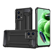 Gigapack Defender műanyag telefonvédő (közepesen ütésálló, légpárnás sarok, szilikon belső, fémhatás) FEKETE tok és táska