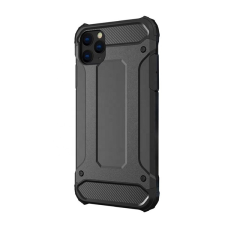 Gigapack Defender műanyag telefonvédő (közepesen ütésálló, légpárnás sarok, szilikon belső, fémhatás) FEKETE Samsung Galaxy A13 4G (SM-A135F / A137F) tok és táska