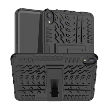 Gigapack Defender műanyag telefonvédő (közepesen ütésálló, szilikon belső, kitámasztó, autógumi minta) FEKETE [Apple IPAD mini 6 (2021)] (5996591104393) tablet tok
