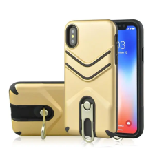 Gigapack Defender műanyag telefonvédő (ütésállóság, gumírozott, fém kitámasztó) ARANY tok és táska