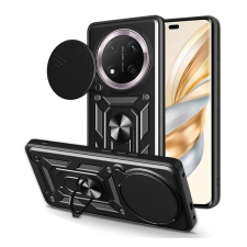 Gigapack Defender szilikon telefonvédő (ütésállóság, tartógyűrű, kameravédő) FEKETE Honor Magic7 Lite tok és táska
