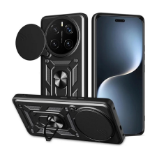 Gigapack Defender szilikon telefonvédő (ütésállóság, tartógyűrű, kameravédő) FEKETE Honor Magic7 Pro tok és táska