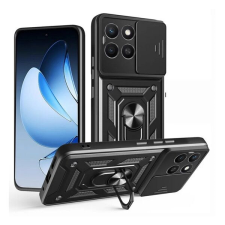 Gigapack Defender szilikon telefonvédő (ütésállóság, tartógyűrű, kameravédő) FEKETE Honor X8c tok és táska