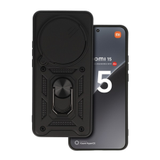 Gigapack Defender szilikon telefonvédő (ütésállóság, tartógyűrű, kameravédő) FEKETE Xiaomi 15 Ultra tok és táska