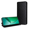 Gigapack Flip oldalra nyíló asztali tartós tok teljes 3D rombusz mintás Motorola Moto G17 Power 5G / G15 / G15 Power fekete GP-191792