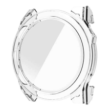Gigapack Garmin Fenix 8 43mm Műanyag keret (BUMPER, ütésállóság + kijelzővédő üveg) ÁTLÁTSZÓ okosóra kellék