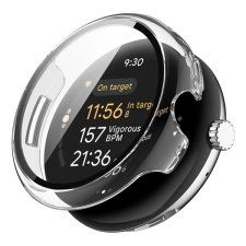 Gigapack Google Pixel Watch 3 45mm műanyag keret (bumper, ütésállóság + kijelzővédő üveg) átlátszó okosóra kellék