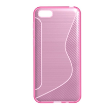 Gigapack Honor 7S szilikon telefonvédő (S-line, karbon minta, rózsaszín) tok és táska