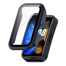 Gigapack Huawei Band 8 műanyag keret (bumper, ütésállóság + kijelzővédő üveg) sötétkék okosóra kellék