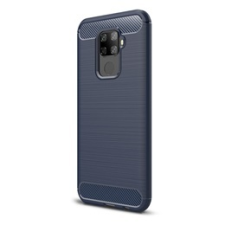 Gigapack Huawei Mate 30 Lite Szilikon telefonvédő (légpárnás sarok, szálcsiszolt, karbon minta, sötétkék) tok és táska