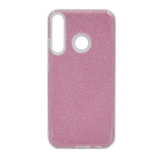 Gigapack Huawei P40 Lite E szilikon telefonvédő (műanyag belső, csillogó hátlap, rózsaszín) tok és táska