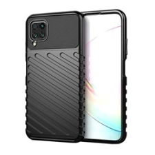 Gigapack Huawei P40 Lite Szilikon telefonvédő (csíkos, dombor minta, fekete) tok és táska