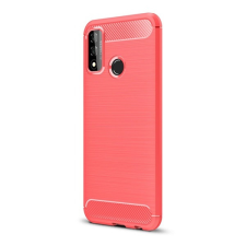 Gigapack Huawei P Smart (2020) szilikon telefonvédő (közepesen ütésálló, szálcsiszolt, karbon minta) piros tok és táska