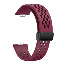Gigapack HuAwei Watch Fit 3 pótszíj (egyedi méret, szilikon, lyukacsos, légáteresztő) bordó okosóra kellék