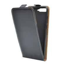 Gigapack Huawei Y6 (2018) tok álló (Flip, lefelé nyíló, szilikon tartó) fekete tok és táska