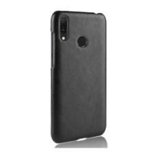 Gigapack Huawei Y7 2019 Műanyag telefonvédő (bőr hatású, fekete) tok és táska