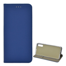 Gigapack Huawei Y8p tok álló (Flip, oldalra nyíló, rombusz minta) sötétkék tok és táska