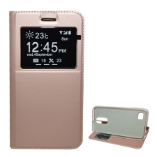 Gigapack LG K10 (2017) M250n tok álló (Flip, oldalra nyíló, hívószámkijelzés, Window) rozéarany tok és táska