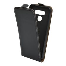 Gigapack LG K50 (LMX520) tok álló (Flip, lefelé nyíló, szilikon tartó) fekete tok és táska