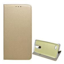 Gigapack LG K8 2017 (M200n) tok álló (Flip, oldalra nyíló, rombusz minta) arany tok és táska