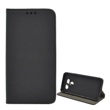 Gigapack LG Q60 (LMX525) tok álló (Flip, oldalra nyíló, rombusz minta) fekete tok és táska