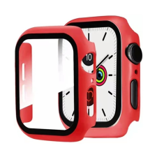 Gigapack Műanyag keret (BUMPER, ütésálló + kijelzővédő üveg) PIROS Apple Watch Series 7 41mm okosóra kellék