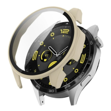 Gigapack Műanyag keret (BUMPER, ütésállóság + kijelzővédő üveg) BÉZS Huawei Watch GT 4 46mm okosóra kellék