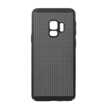 Gigapack Műanyag telefonvédő (gumírozott, lyukacsos minta) FEKETE Samsung Galaxy S9 (SM-G960) tok és táska