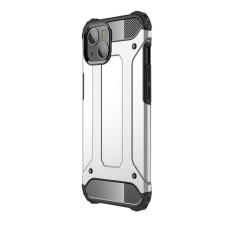 Gigapack műanyag telefonvédő (közepesen ütésálló, Apple iPhone 13 mini szilikon belső, fémhatás) ezüst tok és táska