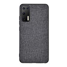 Gigapack Műanyag telefonvédő (közepesen ütésálló, szilikon keret, textil hátlap) SZÜRKE [Huawei P40] (5996457967346) tok és táska